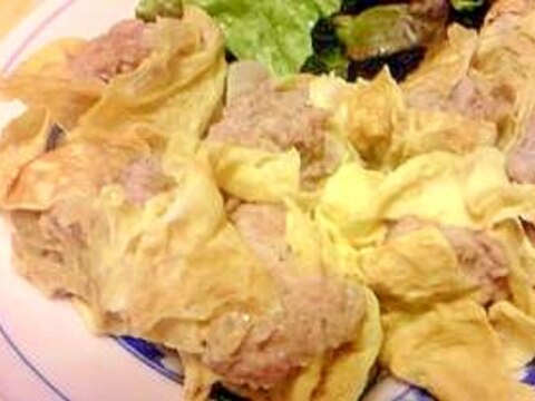 低糖質なシュウマイ♪薄焼き卵を皮に！（糖質制限むけ